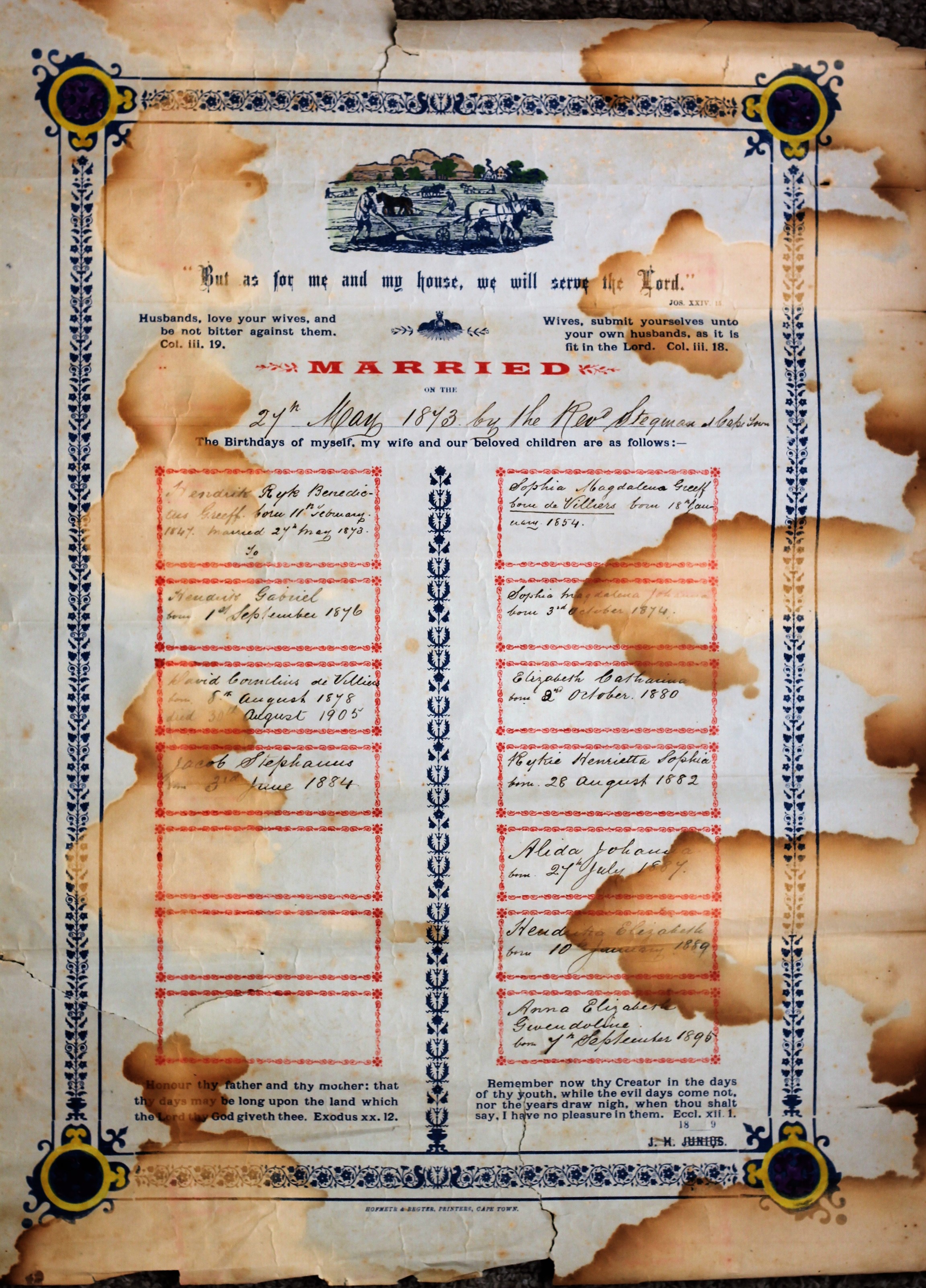 Family Certificate 18730527